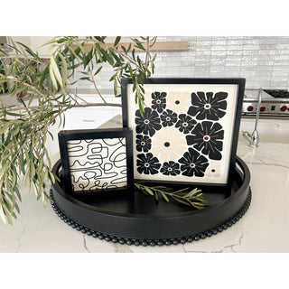 Wood Round Tray, Black Adams Everyday Adams & Co.