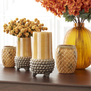 Pompom Pick w/ Green Leaves Artificial Flora K&K