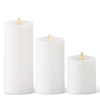White Wax Luminara 3.5" Indoor Pillar Candle  K&K
