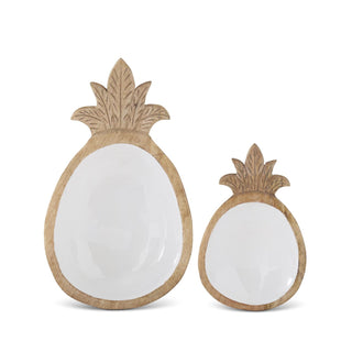 Carved Wood Pineapple Bowls  K&K