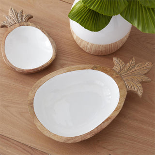 Carved Wood Pineapple Bowls  K&K