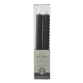 9.75 Inch Spiral LED Taper Candles Set/2 K&K