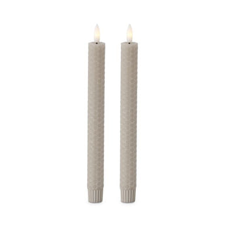 9.75 Inch Honeycomb LED Taper Candles Set/2 K&K Taupe