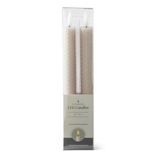 9.75 Inch Honeycomb LED Taper Candles Set/2 K&K