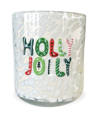 HOLLY JOLLY Holiday Confetti Hand Painted Icon 12oz Candle The SOi Company