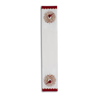 Cardinal Wreath w/Sequins Table Runner  K&K