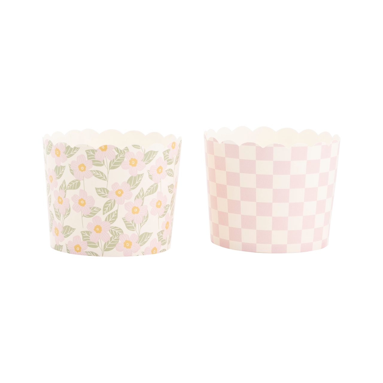 PInk Floral Checkerboard 5 oz Food Cups (50 pcs)  My Mind’s Eye   
