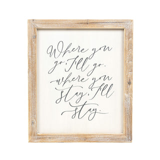 Reversible Wood Framed Sign (Stay/Slmte) Adams Everyday Adams & Co.