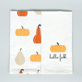 Tea Towels S/2 Hello Fall/Pumpkin + Badams