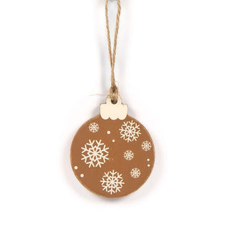 Reversible Wood Ornament (Snowflake) White/Brown Adams Christmas Adams & Co.