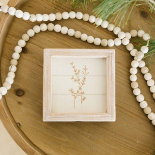 Reversible Wood Framed Sign (Mug/Plant) White/Brown Adams Christmas Adams & Co.