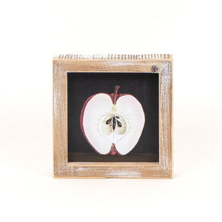 Reversible Wood Framed Sign (Candy Cane/Apple) White/Black/Red Adams Christmas Adams & Co.