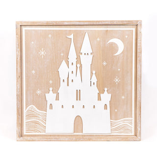 Reversible Wood Framed Sign Haunted House/Castle - Lg Adams Halloween Adams & Co.