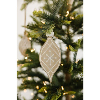 Wood Ornament (Egg Pld) Natural/White/Black Adams Christmas Adams & Co.