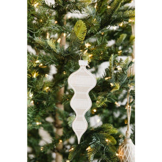 Wood Ornament (Teardrop) Natural/White/Black Adams Christmas Adams & Co.
