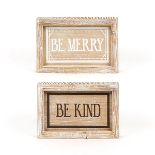 Be Merry / Be Kind Reversible Sign Adams Christmas Adams & Co.