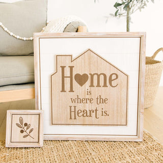 Reversible Wood Sign Home Holidays/Heart Adams Christmas Adams & Co.