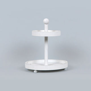 Two Tiered Wood Tray, White Adams Everyday Adams & Co.