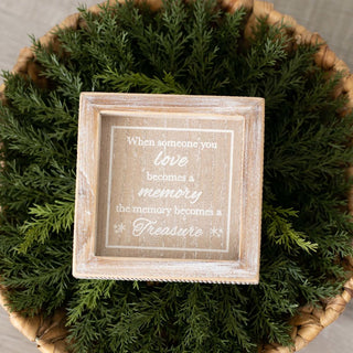 Wood Framed Sign (Treasure) Natural/White Adams Christmas Adams & Co.