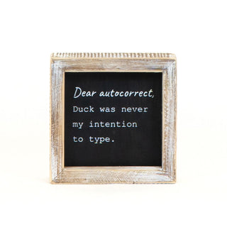 Reversible Wood Framed Sign (No Internet Connection/Dear Autocorrect) Black/White Adams Everyday Adams & Co.