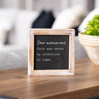 Reversible Wood Framed Sign (No Internet Connection/Dear Autocorrect) Black/White Adams Everyday Adams & Co.