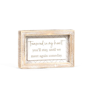 Wood Framed Sign (Treasured In My Heart) White/Natural Adams Everyday Adams & Co.