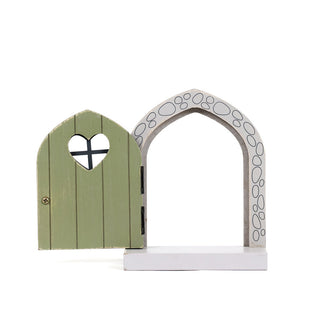 Wood Framed With Shelf (Fairy Door) Green/Gray Adams Everyday Adams & Co.
