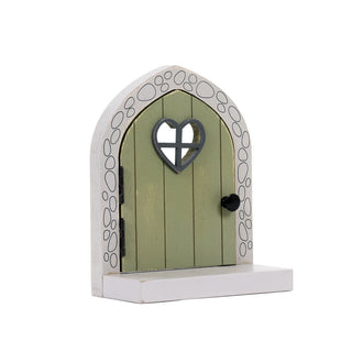 Wood Framed With Shelf (Fairy Door) Green/Gray Adams Everyday Adams & Co.