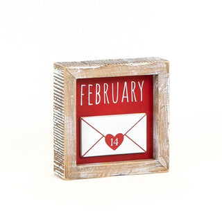 Reversible Wood Framed Sign (February/March) Red/Green/White Adams Valentines Adams & Co.