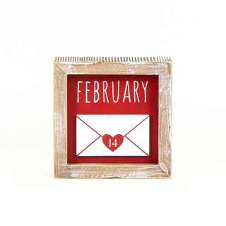 Reversible Wood Framed Sign (February/March) Red/Green/White Adams Valentines Adams & Co.