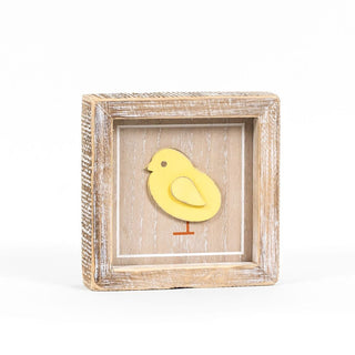 Reversible Wood Framed Sign (CHICK/PEEPS) Natural, White, Yellow Adams Easter/Spring Adams & Co.