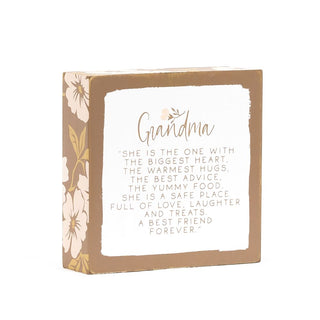 Reversible Wood Block Sign (A Grandmothers Love) Adams Everyday Adams & Co.