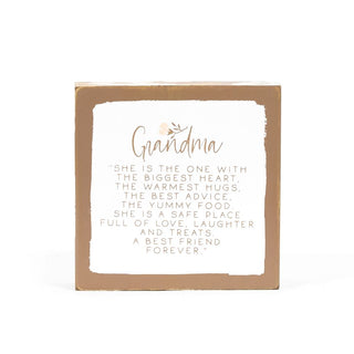 Reversible Wood Block Sign (A Grandmothers Love) Adams Everyday Adams & Co.