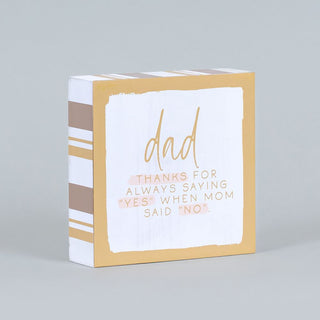 Reversible Wood Block Sign (MOM/NO) Adams Everyday Adams & Co.