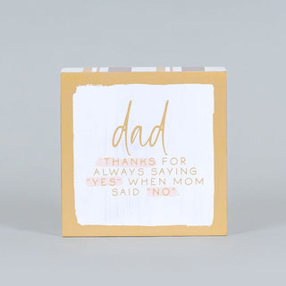 Reversible Wood Block Sign (MOM/NO) Adams Everyday Adams & Co.