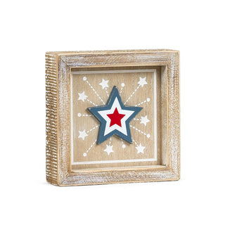 Square Reversible Wood Frame Sign (Star/Peach) Adams Summer Adams & Co.