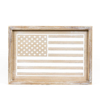 Reversible Wood Frame Sign (Peach/Flag) Adams Summer Adams & Co.