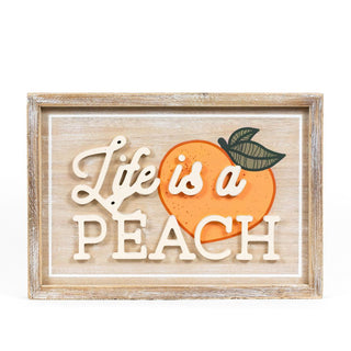 Reversible Wood Frame Sign (Peach/Flag) Adams Summer Adams & Co.
