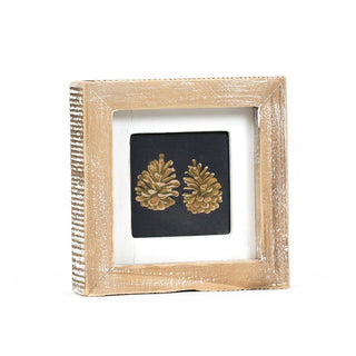 Reversible Wood Frame Sign (Pinecones/Leaf) Adams Fall/Thanksgiving Adams & Co.