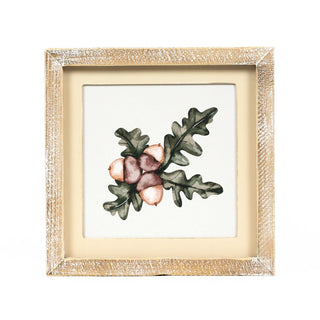 Reversible Wood Frame Sign (Snowflake/Acorn) Adams Fall/Thanksgiving Adams & Co.