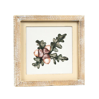 Reversible Wood Frame Sign (Snowflake/Acorn) Adams Fall/Thanksgiving Adams & Co.