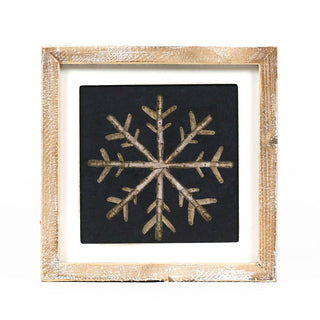 Reversible Wood Frame Sign (Snowflake/Acorn) Adams Fall/Thanksgiving Adams & Co.