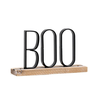 Wood Table Sitter (Boo) Ntrl/Bk Adams Halloween Adams & Co.