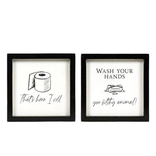 Reversible Wood Frame Sign (Roll/Wash) White/Black Adams Everyday Adams & Co.