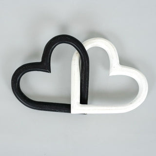 Wood Chunky Chain (Hearts) Bk/Wh Adams Everyday Adams & Co.