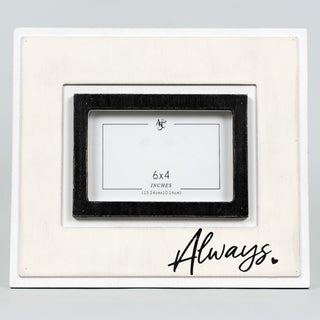 Wood Photo Frame (Always) Wh/Bk (6X4) Adams Everyday Adams & Co.