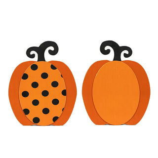 Wood Cutout (Pumpkin) Or/Bk Adams Fall/Thanksgiving Adams & Co.