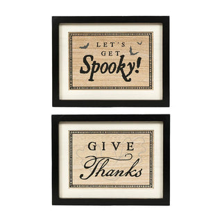 Reversible Wood Frame Sign (Spooky/Thanks) Adams Halloween Adams & Co.