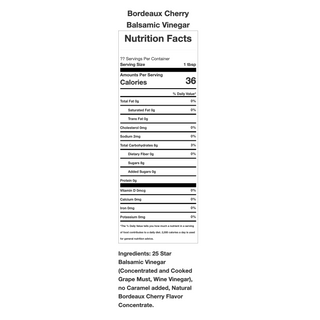 Dark Balsamic Vinegar - Bordeaux Cherry Dark Balsamic Opal and Olive