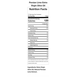 Flavored EVOO - Persian Lime Flavored Olive Oil Opal and Olive